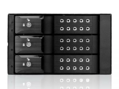 iStarUSA Hot Swap Cage 5.25x2 to 3.5x3 SAS/SATA 6.0 Black — image 2