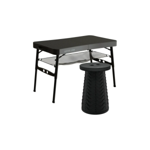Green Lion Green Lion Foldable Travel Camping Table & Stool – Black